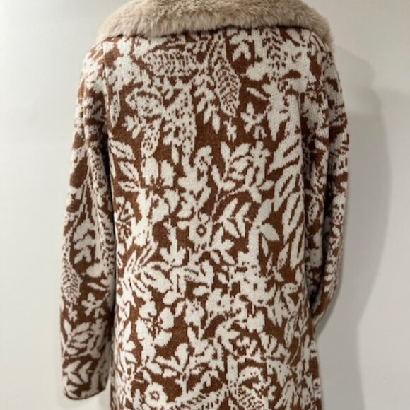 Sweater coat with faux fur collar - Picture 6 of 7